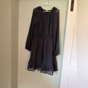 Old Navy Silver and Black Fit and Flare Knee Length Dress